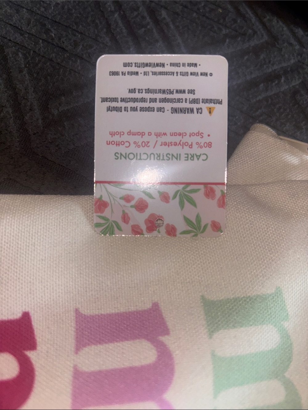 Canvas Pouches in Cream with Pink & Mint Text mama and mini bags - Picture 4 of 7